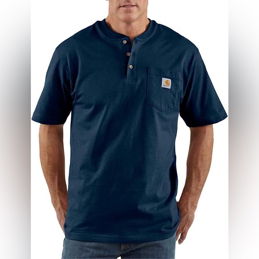 CARHARTT men’s Original Fit Heavyweight Short-Sleeve Pocket Henley T-Shirt